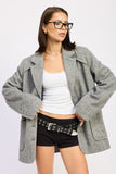 Women’s Oversized Short Coat with Pockets | Zarnesh