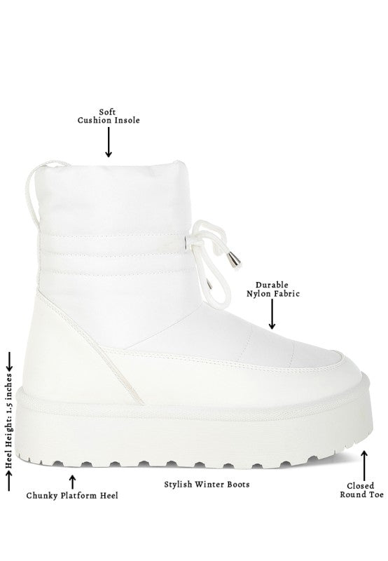 Women’s Pacos High Quilted Puffer Lace-Up Chunky Snow Boots | Zarnesh