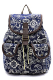 Women's Paisley Printed Canvas Backpack | Zarnesh