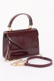 Women's Patent Leather Top Handle Swing Bag | Zarnesh