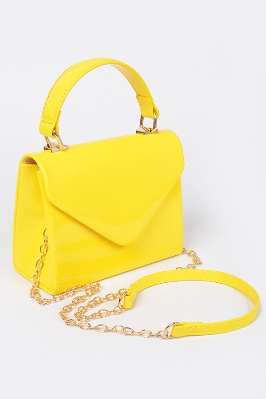 Women's Patent Leather Top Handle Swing Bag | Zarnesh