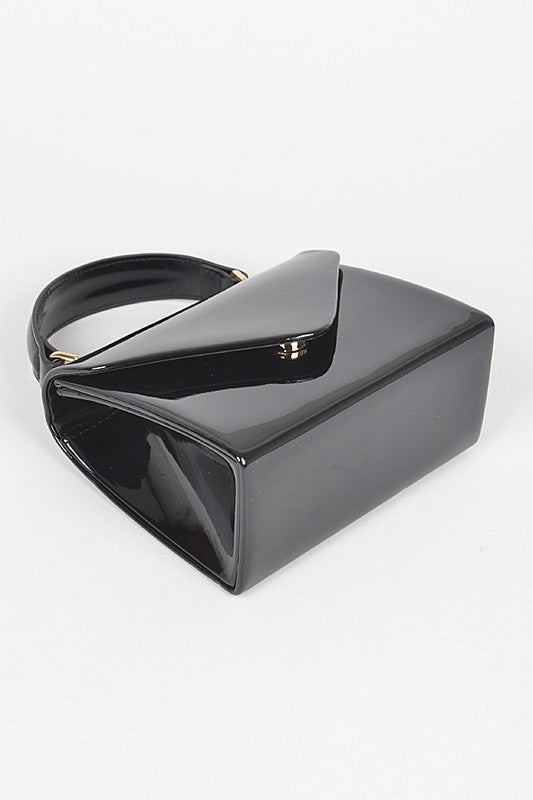 Women's Patent Leather Top Handle Swing Bag | Zarnesh