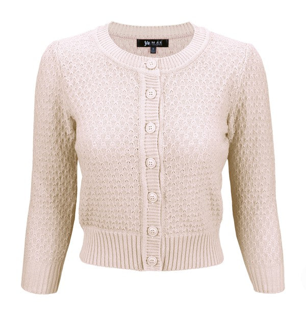Women’s Pattern Cropped Knit Cardigan Sweater | Zarnesh
