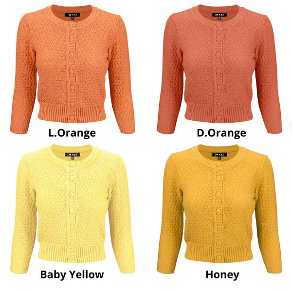 Women’s Pattern Cropped Knit Cardigan Sweater | Zarnesh