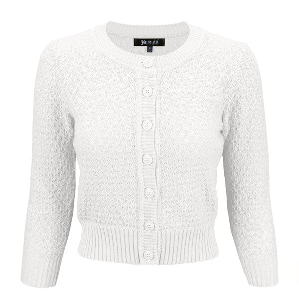 Women’s Pattern Cropped Knit Cardigan Sweater | Zarnesh
