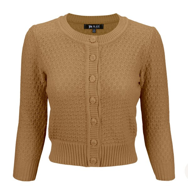 Women’s Pattern Cropped Knit Cardigan Sweater | Zarnesh