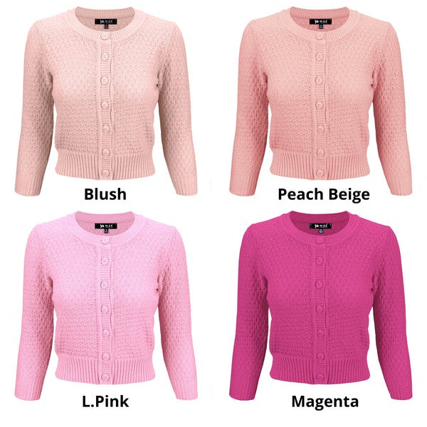 Women’s Pattern Cropped Knit Cardigan Sweater | Zarnesh