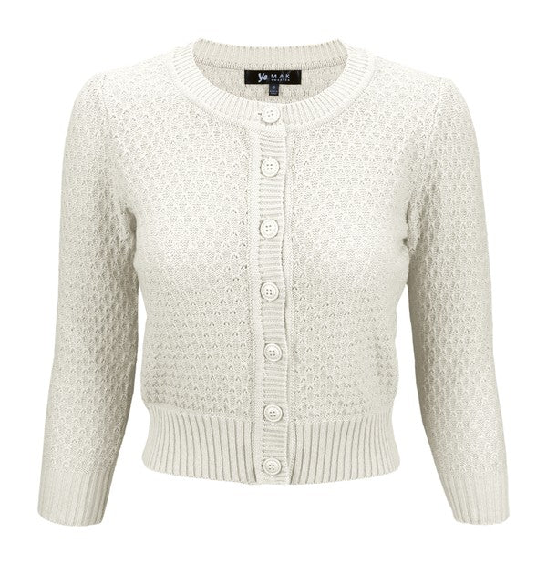Women’s Pattern Cropped Knit Cardigan Sweater | Zarnesh