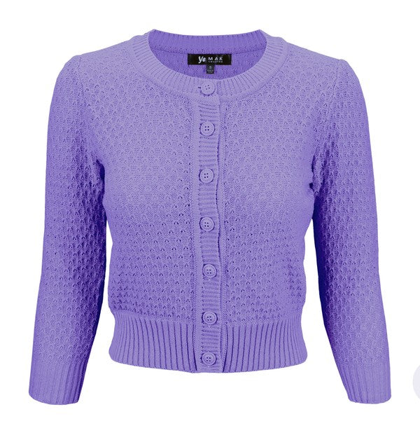 Women’s Pattern Cropped Knit Cardigan Sweater | Zarnesh