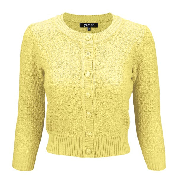 Women’s Pattern Cropped Knit Cardigan Sweater | Zarnesh