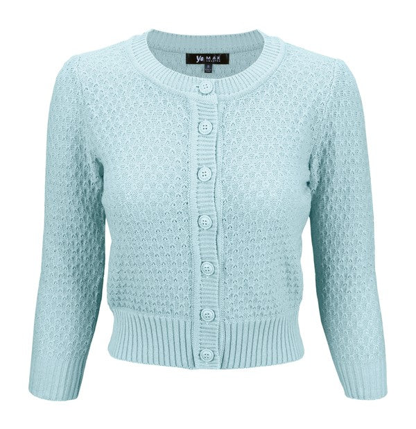 Women’s Pattern Cropped Knit Cardigan Sweater | Zarnesh