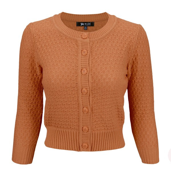 Women’s Pattern Cropped Knit Cardigan Sweater | Zarnesh
