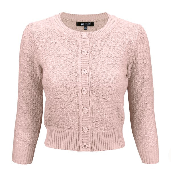 Women’s Pattern Cropped Knit Cardigan Sweater | Zarnesh