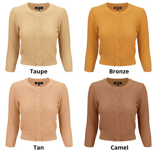 Women’s Pattern Cropped Knit Cardigan Sweater | Zarnesh