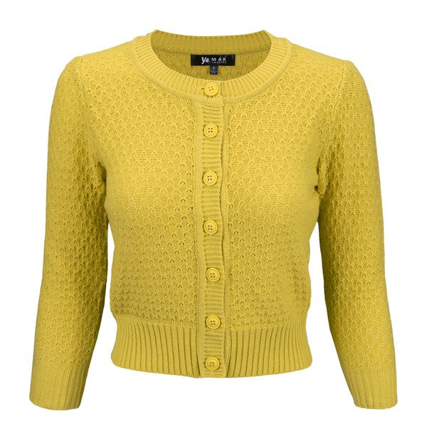 Women’s Pattern Cropped Knit Cardigan Sweater | Zarnesh
