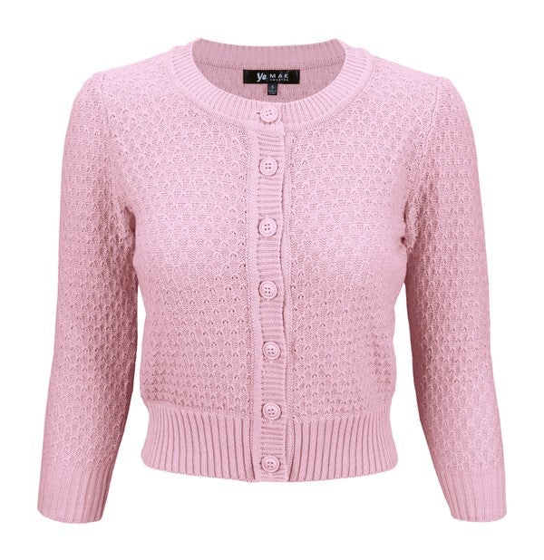 Women’s Pattern Cropped Knit Cardigan Sweater | Zarnesh