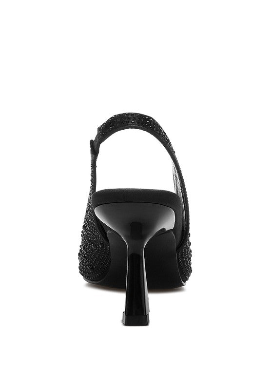 Women's Pearl Embellished Slingback Kitten Heel | Zarnesh