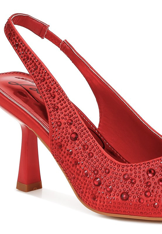Women's Pearl Embellished Slingback Kitten Heel | Zarnesh
