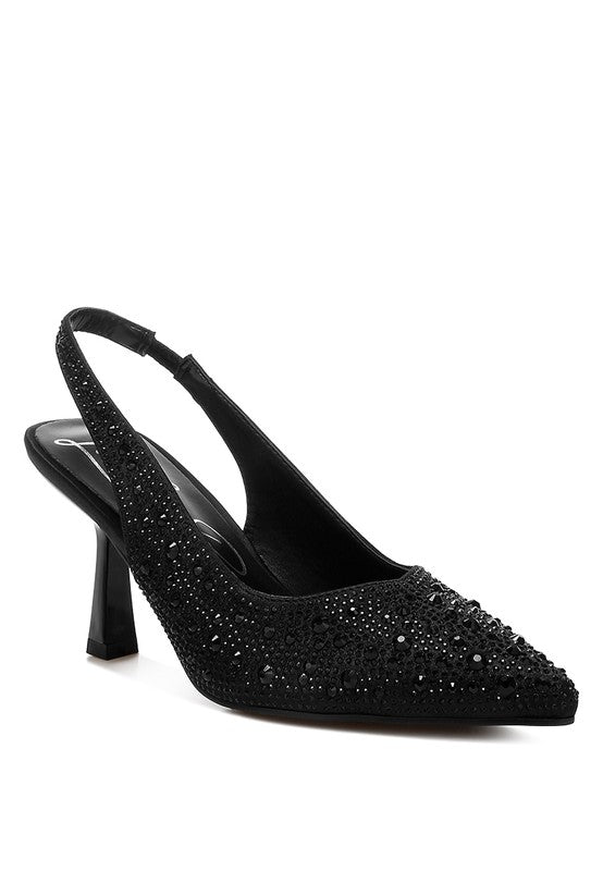 Women's Pearl Embellished Slingback Kitten Heel | Zarnesh