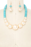 Women’s Pearl and Turquoise Collar Necklace Set | Zarnesh
