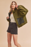 Women’s Penny Vegan Stand-up Collar Zip-Up Sherpa Jacket | Zarnesh