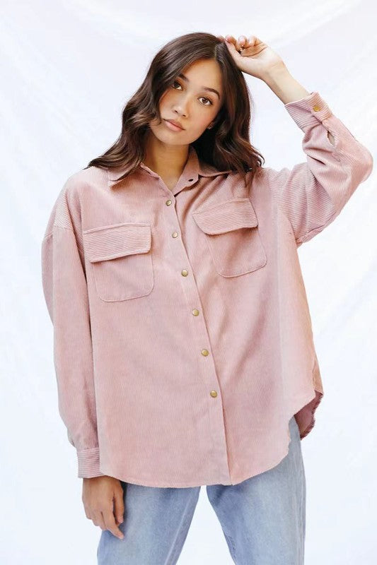 Women’s Oversized Ribbed Corduroy Outwear Jacket | Zarnesh