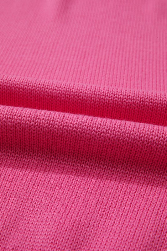 Women’s Ribbed Trim Crewneck Pearl Contrast Drop Shoulder Sweater | Zarnesh