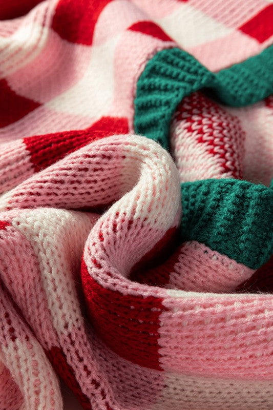 Women’s Plaid Bow Sweater Knit Cardigan | Zarnesh