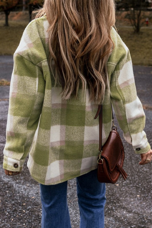 Women’s Plaid Button-Up Flap Pockets Shacket | Zarnesh