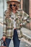 Women’s Plaid Button Down Peplum Shirt Long Sleeve | Zarnesh