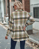 Women’s Plaid Button Down Peplum Shirt Long Sleeve | Zarnesh