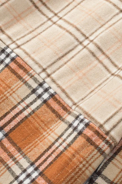 Women's Plaid Colorblock Patchwork Chest Pocket Shacket | Zarnesh