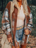 Women's Plaid Corduroy Patch Pocket Loose Shacket Shirt | Zarnesh