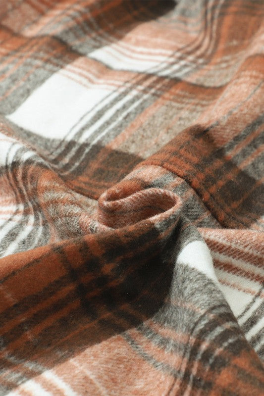 Women’s Plaid Flap Chest Pockets Flannel Shacket | Zarnesh