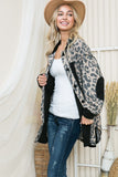 Women's Plaid Oversized Pockets Tunic Length Elbow Patch Shacket Zarnesh