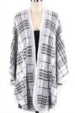 Women's Plaid Pattern Open Front Cardigan Shawl | Zarnesh
