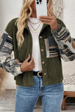 Women’s Plaid Ribbed Fleece Patchwork Button-Up Jacket | Zarnesh
