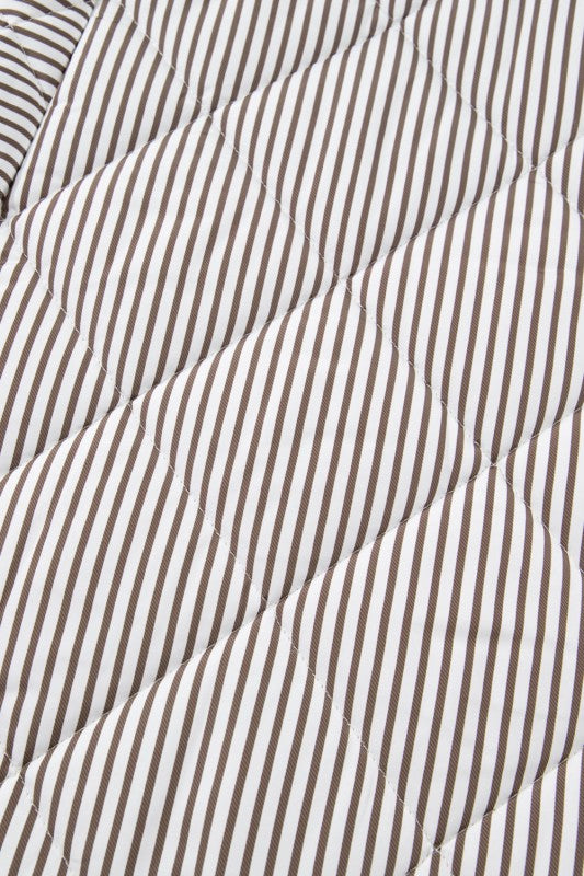 Women’s Plus Size Quilted Striped Snap Button Vest | Zarnesh