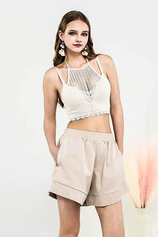 Women’s Plus Casual Cotton Blend Shorts with Pocket | Zarnesh