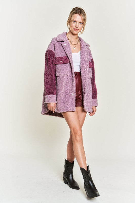 Women's Plus Colorblock Sherpa Jacket | Zarnesh