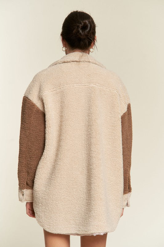 Women's Plus Colorblock Sherpa Jacket | Zarnesh