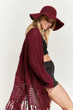 Women's Plus Crochet Fringe Knit Festival Layering Cardigan | Zarnesh