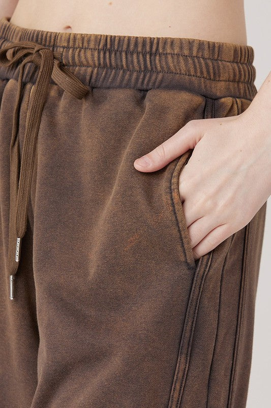 Women’s Plus Dolphin Tail Wide-Leg Mineral Washed Pants | Zarnesh