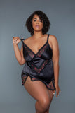Women's Plus Katherine Satin Sheer Lace Babydoll Lingerie | Zarnesh