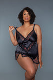 Women's Plus Katherine Satin Sheer Lace Babydoll Lingerie | Zarnesh