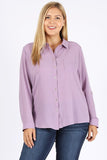 Women's Plus Koshibo Chest Pocket Roll Up Sleeve Top | Zarnesh