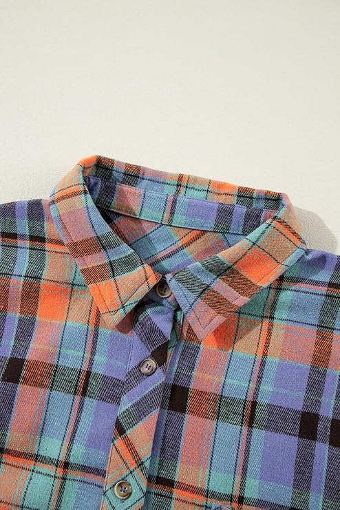 Women’s Plus Plaid Button Down Loose Vintage Shirt | Zarnesh