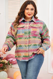 Women’s Plus Size Aztec Print Button-Up Shirt Jacket | Zarnesh