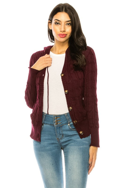 Women’s Plus Size Cable Knit Pockets Sweater | Zarnesh
