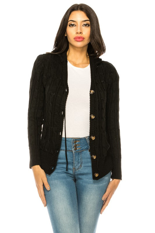 Women’s Plus Size Cable Knit Pockets Sweater | Zarnesh